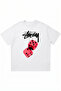 Stussy Dice Printed White Oversize Crew Neck T-Shirt
