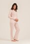 Women's Striped Pink Shirt Pajama Set Ar3755-S-V1 - 7