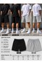 2-Piece Shorts for Men (Black-Grey) Summer Wide Fit Oversize Washable Fabric Anti-Sweat