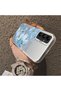 Samsung Galaxy A05S Compatible Silicone Edge Hard Back Case Couple Phone Case with Floral Pattern - 4