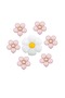 İstoç 7-Piece Pink and White Daisy Foil Balloon Set