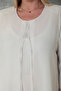 Plus Size Women's Blouse Double Layer Chiffon Front Stone Stripe Crew Neck Stylish Evening Dress Blouse - 3