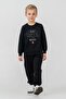 Boy's Embroidered Black Long Sleeve Tracksuit Set Us2629-C-V4 - 6