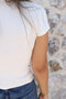 Ecru Crew Neck Plain Modal Tshirt - 4