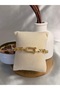 Women's Steel Bracelet with Chain Detail and Zircon Stones