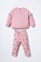 Embroidered Baby Girl Pink Long Sleeve Pajama Set Usb3250-C-V1 - 4