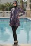 2-Piece Set (with Bonnet Gift) Half Fisherman Front Zipper Long Sleeve Flared Skirt Hijab Swimsuit D24 - 2
