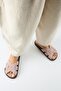 Bartolo Women's Leather Genuine Leather Caged Powder Slippers - 8