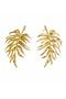 Gold Tropical Leaf Design Earrings - 3