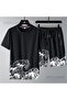 Summer Collection New Arrival T-Shirt & Shorts Set Printed Pattern Lightweight & Cool Fabric for All-Day Comfort
