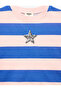 Short Sleeve Crew Neck Sequined Star Detail Cotton Striped T-Shirt - 3
