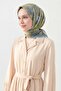 Soft Scarf Shawl Motif Oil Green - 3
