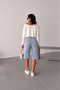 Ice Snow High Waist Full Fit Cropped Denim Jeans Shorts - 4