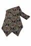 Orange Navy Blue Shawl Pattern Italian Silk Ascot Tie Sac70 - 3