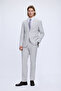 Gray Slim Fit Mono Collar Linen Casual Suit
