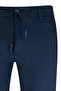Navy Blue Regular Fit Cotton Jogger Pants with Side Pockets - 2