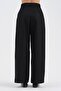Women's Linen Fabric Front Pleated Detailed Design Trousers - 4