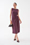 Yandan Brooched Pleated Pique Modal Dress - 4