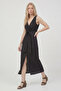 Women's Draped Knot Detailed Stylish Long Dress - 3