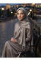 Evening Dress Satin Janjan Shawl Silver |   Dazzling Elegance
