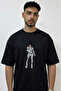 Cardi B_46 Design Printed Oversize Black T-Shirt