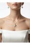 Women's Colorful Zircon Stone Flower Gold Necklace and Earring Set - 2