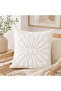 Flora 43X43 cm Decorative Throw Pillow Cover |   Embossed Floral Pattern Modern Sofa Cushion Cover - 5