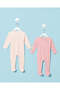 Boy Pink And Ivory Plain Sleepsuit 2 Piece Set