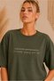 Women's Oversize Minimal Word Print Summer T-Shirt Women's Adult T-Shirt Basic T-Shirt Crew Neck Printed Short Sleeve Summer Combed Cotton T-Shirt