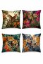 Leopard Couple Pattern in the Jungle 4-Piece Throw Pillow Cover Set - 3