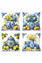 Potted Plants Patterned 4-Piece Throw Pillow Cover Set from China - 3