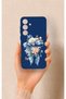 Samsung S25 Plus Compatible Blue Ribbon Floral Pattern Silicone Case