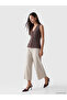 Vizyon New Season Women's Capri with Elastic Waist and Textured Fabric