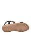 Black Patterned Embroidered Women's Flat Sandals - 5