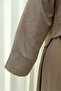 Linen Look Embroidered Stylish Skirt Set - Mink - 2