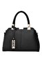 Zip Closure Shoulder Bag Black