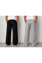 Double Black Grey Relaxed Fit Track Pants - Ideal Set for Sporty and Stylish Outfits - 2