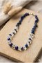 Handmade Lapis Lazuli and Crystal Quartz Natural Stone Special Design Necklace - 2
