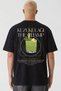Unisex Oversized T-Shirt with Two Lamb Ears Print Black / White - 4