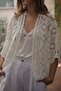 Ekru Lace Embroidered Shirt Kimono Rob39724