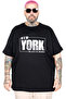 Mode XL Large Size T-Shirt Bis Collar New York U26119 Black