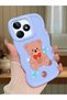 Realme Note 50 Compatible Case Camera Protector Blue Silicone Couple Phone Case Bear Pattern