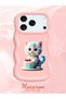 iPhone 17/18 Pro Max Compatible Case with Camera Protector Pink Silicone Couple Phone Case Cat Pattern - 2