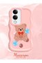 Vivo Y29T 5g Compatible Case Camera Protective Pink Silicone Couple Phone Case Bear Pattern - 2