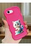 iPhone Se 2022 Compatible Case Camera Protector Red Silicone Couple Phone Case Cat Pattern
