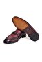 Burgundy Color Laceless Genuine Leather Leather Sole Men's Shoes - 3