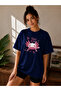 Women's Axolotl Printed Oversized T-Shirt
