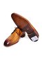 Tan Color Lace-Up Genuine Leather Men's Shoes - 3