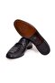 Black Color Laceless Genuine Leather Men's Shoes - 3