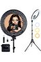 Professional 21-Inch LED Ring Light RL-21 with USB Ports, Remote Control & Dimmable Brightness